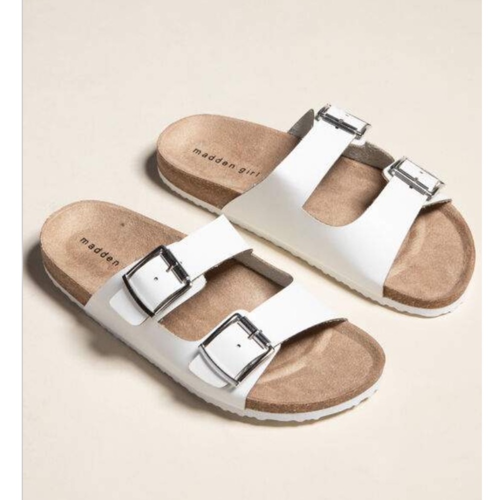 white sandals